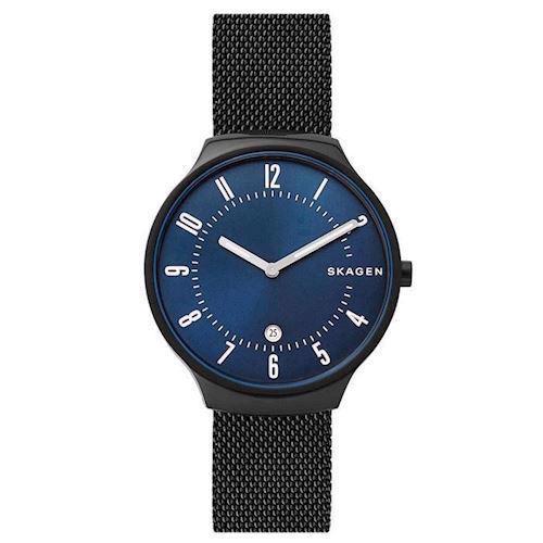 Image of Skagen Grenen IP sort stål quartz med to visere herre ur, model SKW6461